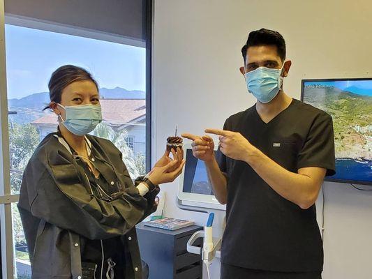 Dr Dino with his fellow colleague at his Dental Office