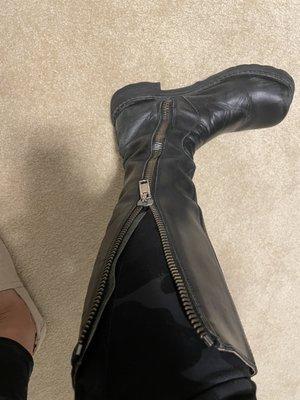 John Fluevog boots before & after repair.