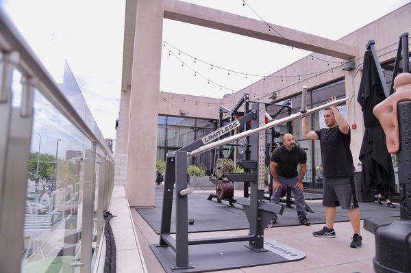 Over 1,200 square feet of beautiful outdoor gym and a personal training room inside.