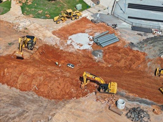 The beginning of the new Byrnes High School football field.