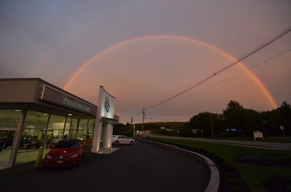 Look what's at the end of the double rainbow.