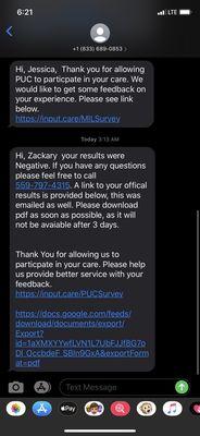 I ignored the first text about the survey yesterday but here it is stating Im Zachary right after