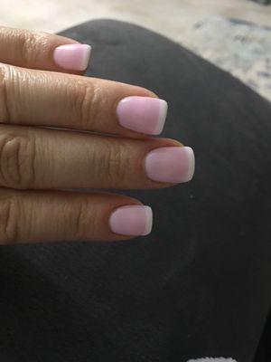 Dip powder French manicure