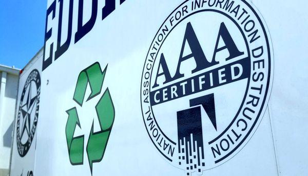 Ranger Shredding is AAA Certified by NAID (National Association for Information Destruction) and Eco-Friendly