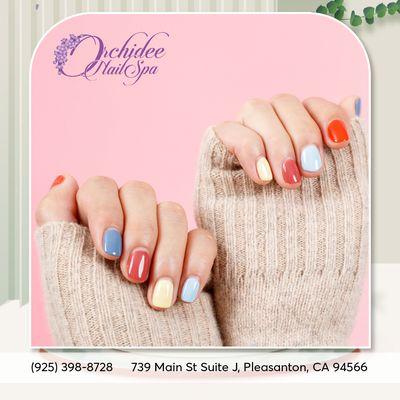 Keeping it fun with short, colorful nails--bright, bold, and totally trendy!