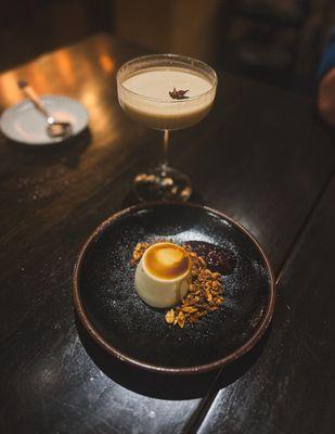 Panna Cotta and espresso martini