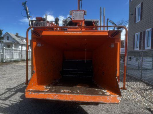 tree removal is easy with our massive wood chipper