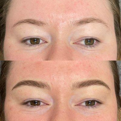 Combo brows before and after