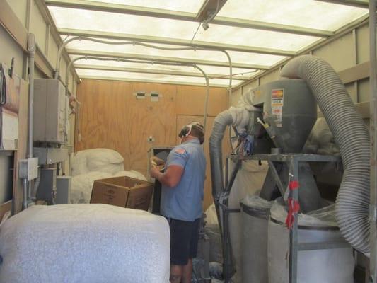 Our SEM model 22 disintegrator and our SEM bagging system.