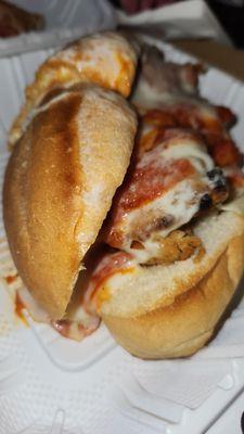 Chicken Parmigiana sandwich