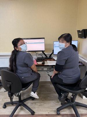 Matching nurses hard at work!