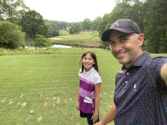 Me and my youngest on hole 3 our signature hole.