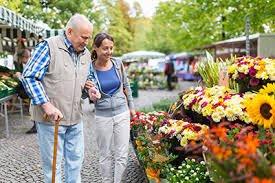 Outdoor stroll is fun for seniors too