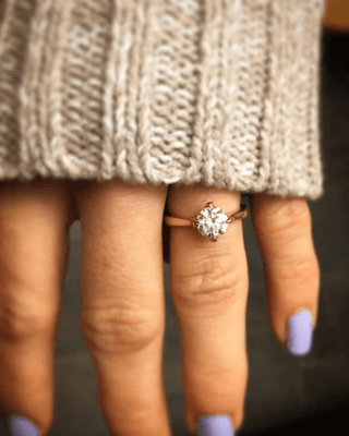 Custom Rose Gold Diamond Solitaire by Joseph Jewelry