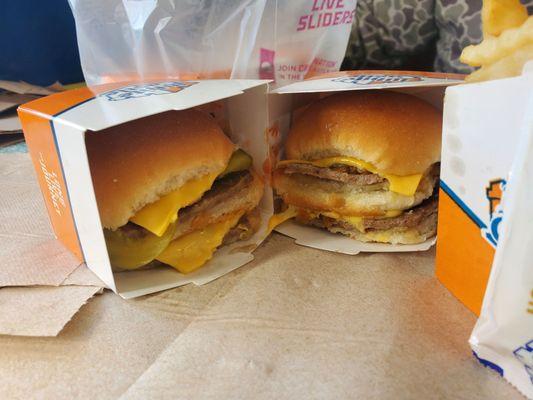 Two Double Cheeseburgers - They came out perfectly.