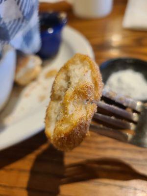 Biscuit Beignets with butter pecan sauce