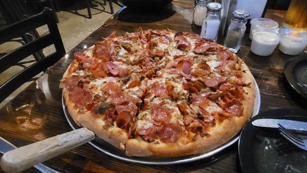 Meat lovers pizza-large $36