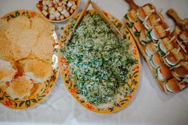 Parmesan cup filled caesar salad