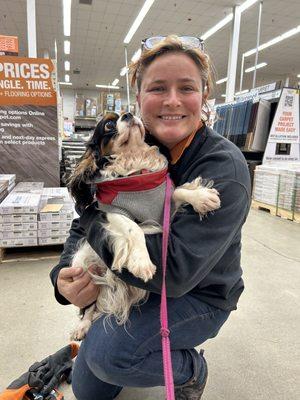 Home Depot, Liberty Tree Mall - Danvers, MA Erica in Marketing at HD embracing my dog Blaire!