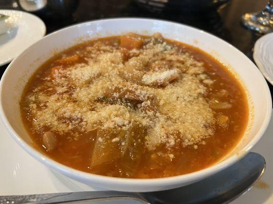 Minestrone Soup with add Parmesan cheese