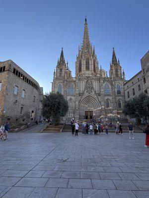 Cathedral in the gothic area of Barcelona.