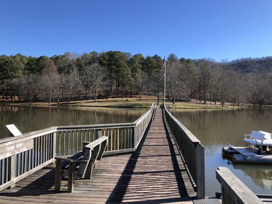 Bridge goes across the lake