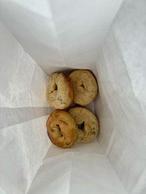 Fresh bagels on the weekend.