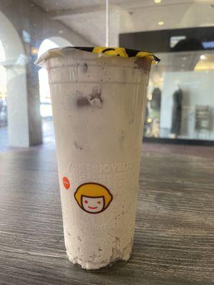 D6 Ube Milk Tea with Taro Puff and Boba Large (New)