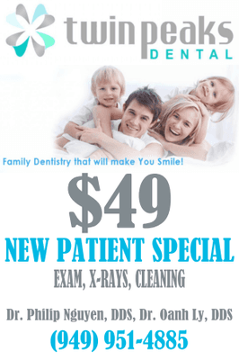 $49 New Patient Special going on now!