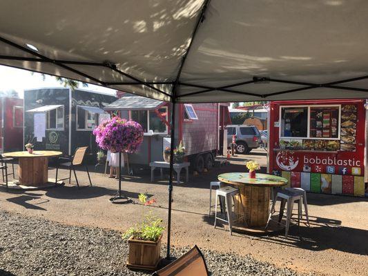 A couple choice restaurants at the Fabry & Commercial food truck alley.