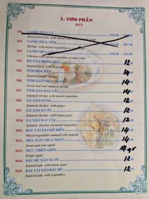 Menu as of 2021/11/12