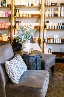 Cozy chairs in our guest waiting area