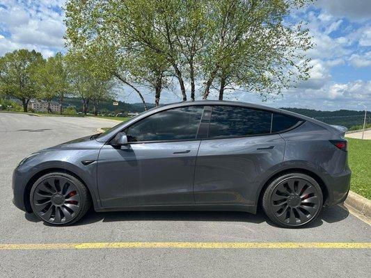 Tesla Model Y Performance with window tint.