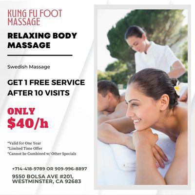 Kung Fu Foot Massage
 9550 Bolsa Ave #201, Westminster, CA 92683
 Call Us at 714-418-9789 or 909-996-8897