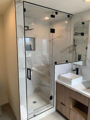 Inline Frameless Glass Shower Door