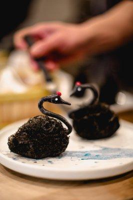 Black Swan Charcoal Taro Puff