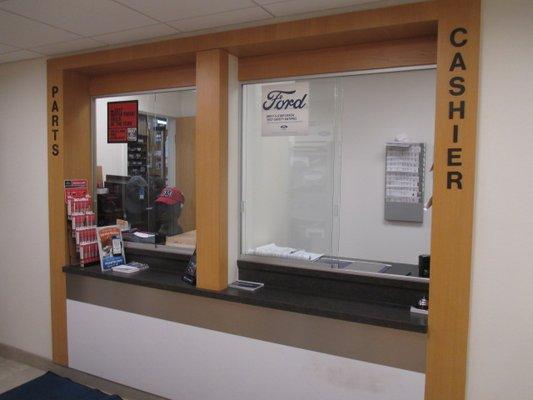 Parts and Cashier Window