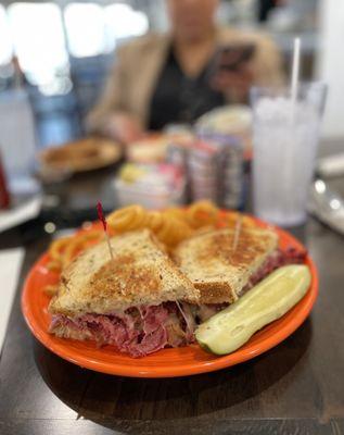 Reuben with curly fries