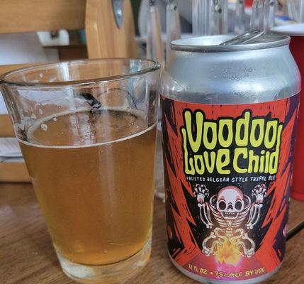 The Voodoo Love Child, a Fruited Belgian Style Tripel Ale from Voodoo Brewing!