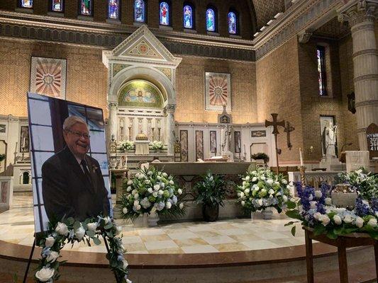 Beautiful floral arrangements for my father's funeral