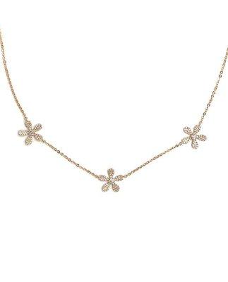 Daisy necklace in gold with diamonds