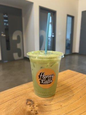 Iced Matcha Latte w/ Honey