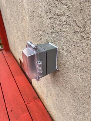 Outdoor outlet. Great work.