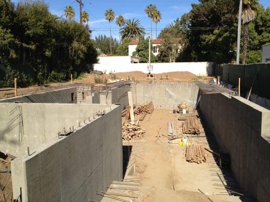 Subterranean Concrete Structure Retaining Walls and Concrete Deck