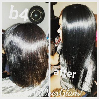 B4 and after Full sew in with closure