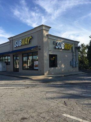 Exterior as viewed from the gas station/Subway shared parking