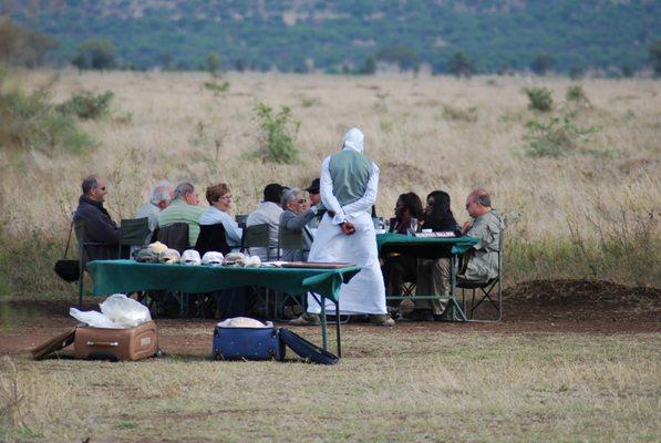 Lunch on the Serengeti, Tanzania. On  Safari.