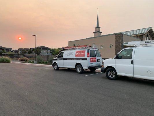 Fleet of service vehicles