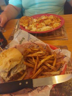 Mind blowing burgers and seafood Alfredo