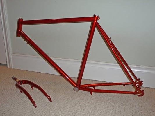 Bike frame after powder coating